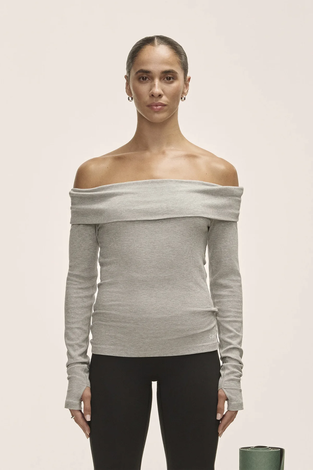 Off Shoulder Rib Longsleeve - Image 2