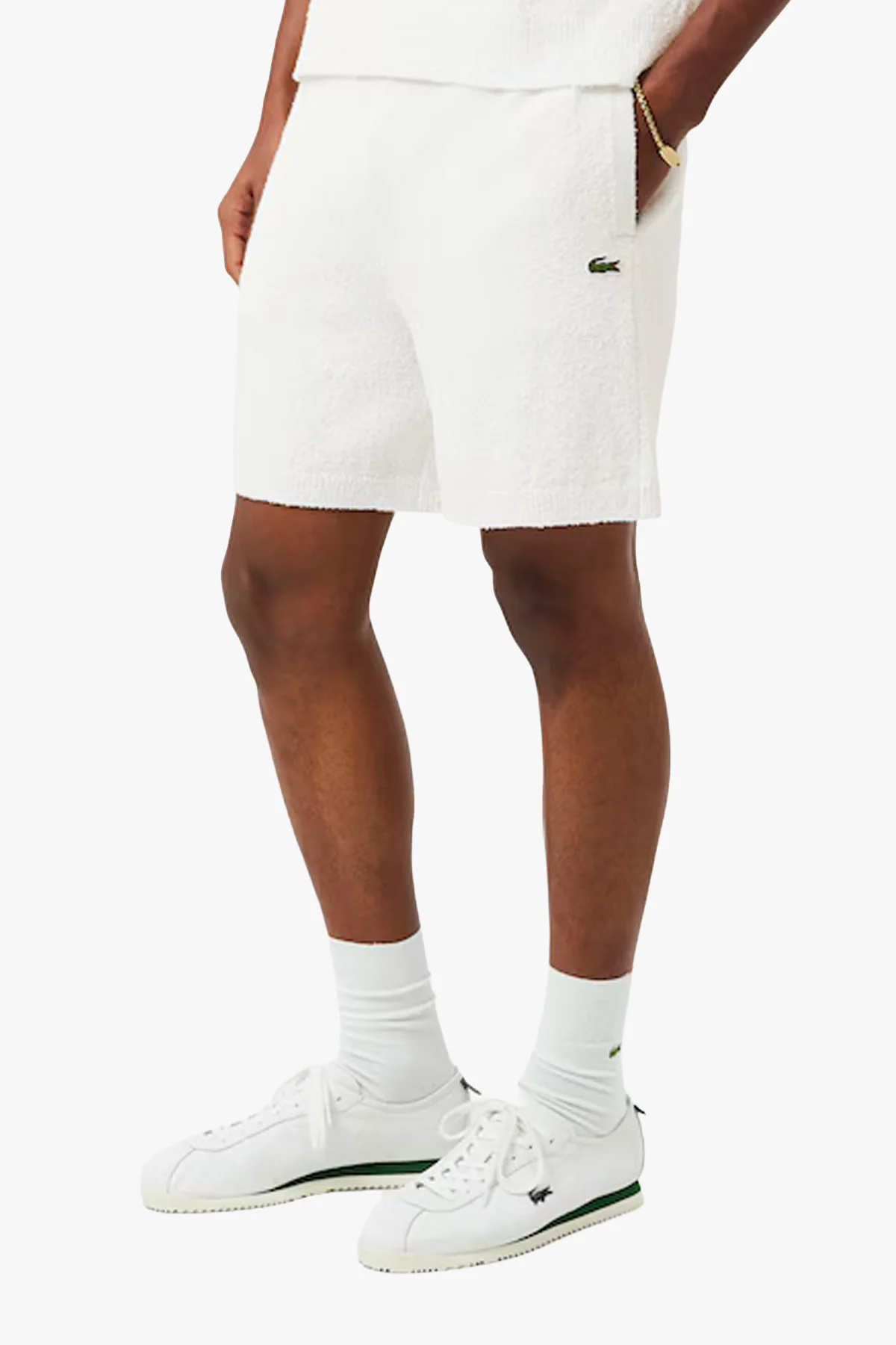 RELAXED FIT COTTON BLEND BOUCLÉ KNIT SHORTS - Image 2