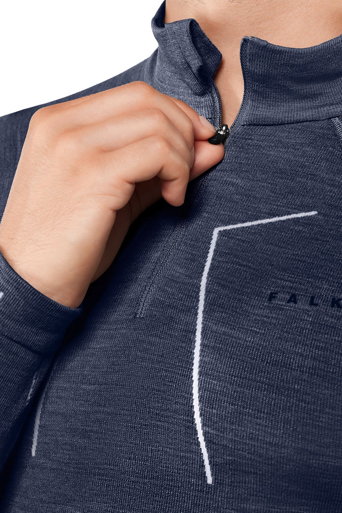 Men Wool-Tech Zip Shirt Space Blue - Image 4