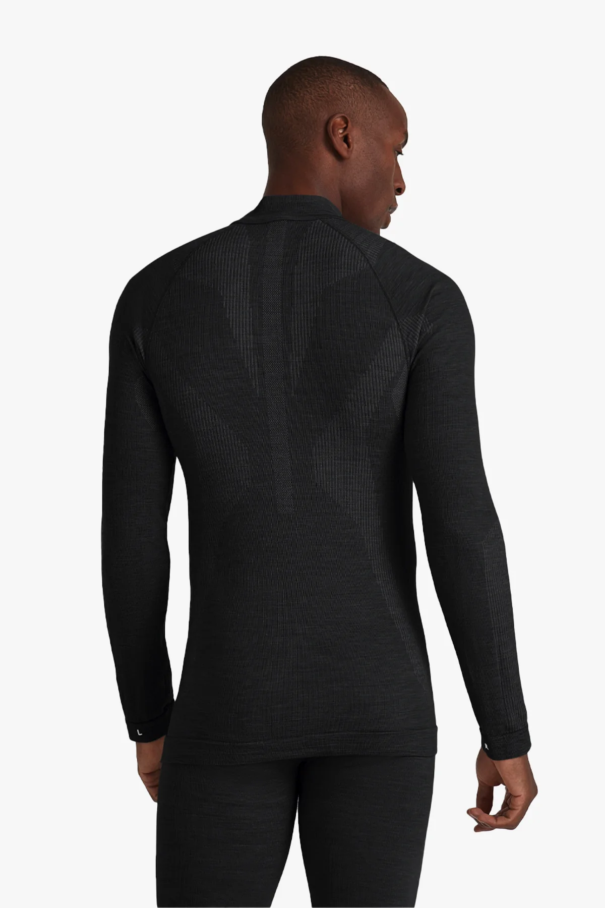 Men Long sleeve Half-Zip Wool-Tech Black - Image 3
